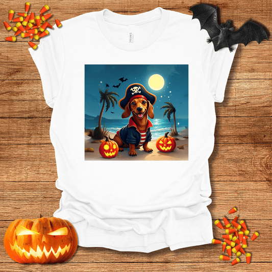 Printify T-Shirt 124_Dachshund Pirate Halloween Unisex Jersey Short Sleeve Tee