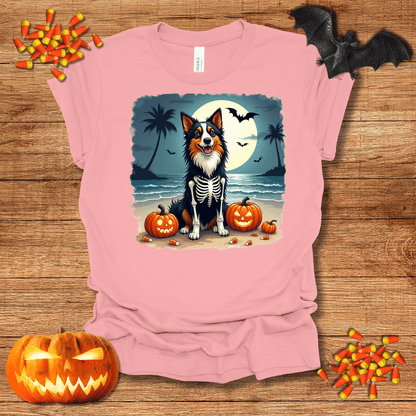 Printify T-Shirt 125_Collie Skeleton Halloween Unisex Jersey Short Sleeve Tee