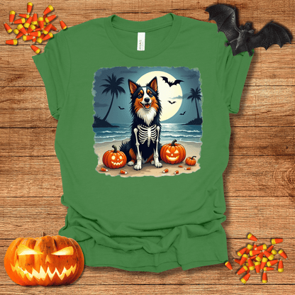 Printify T-Shirt 125_Collie Skeleton Halloween Unisex Jersey Short Sleeve Tee