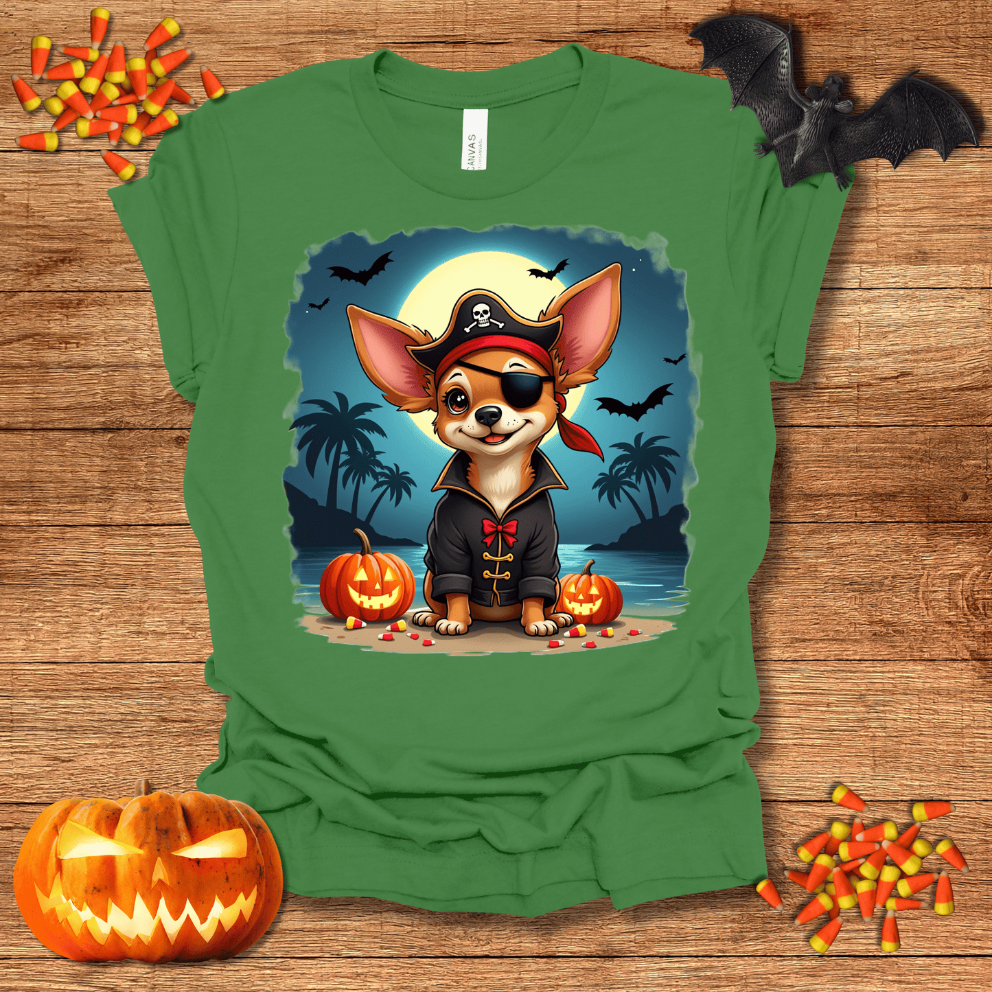 Printify T-Shirt 127_Chihuahua Pirate Halloween Unisex Jersey Short Sleeve Tee