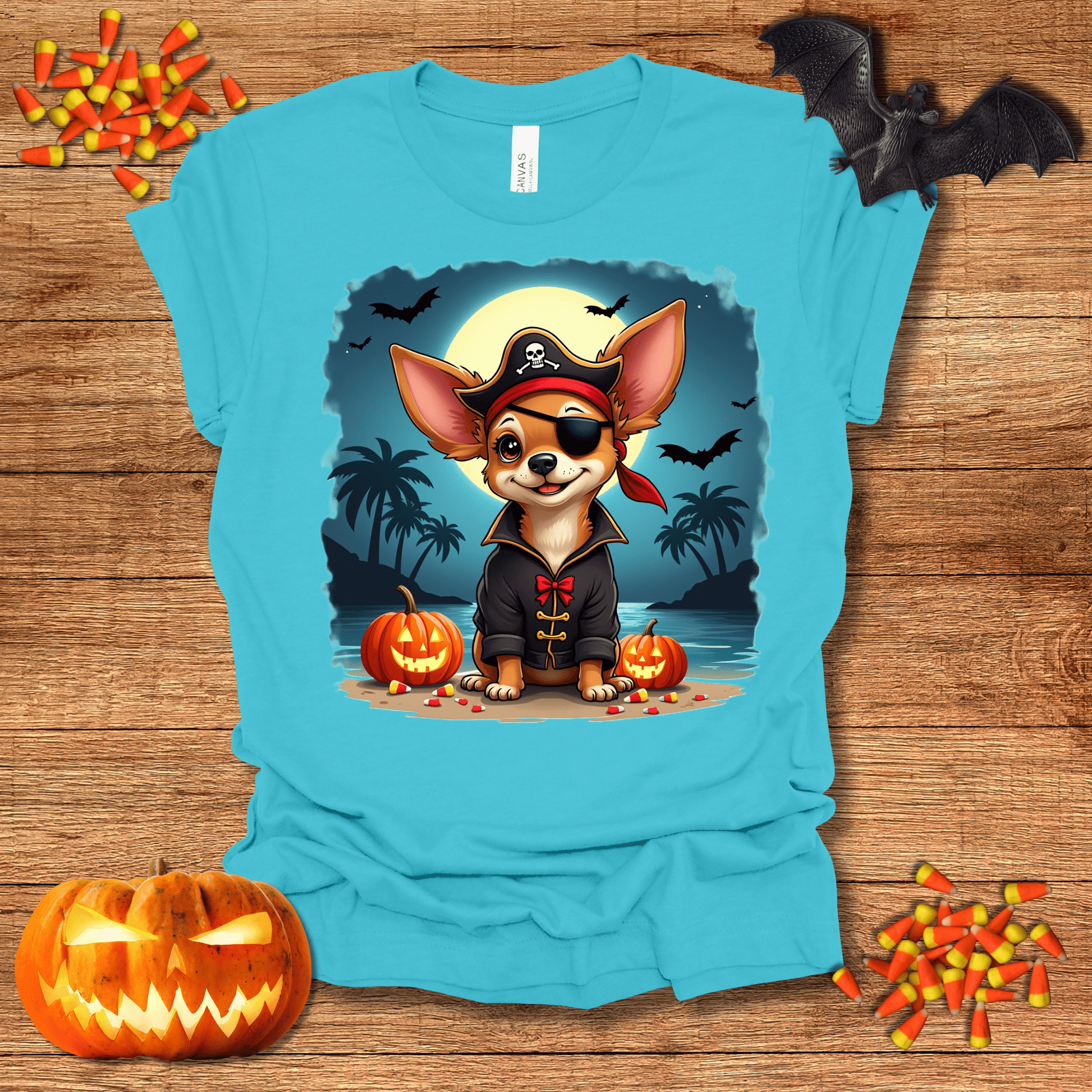 Printify T-Shirt 127_Chihuahua Pirate Halloween Unisex Jersey Short Sleeve Tee