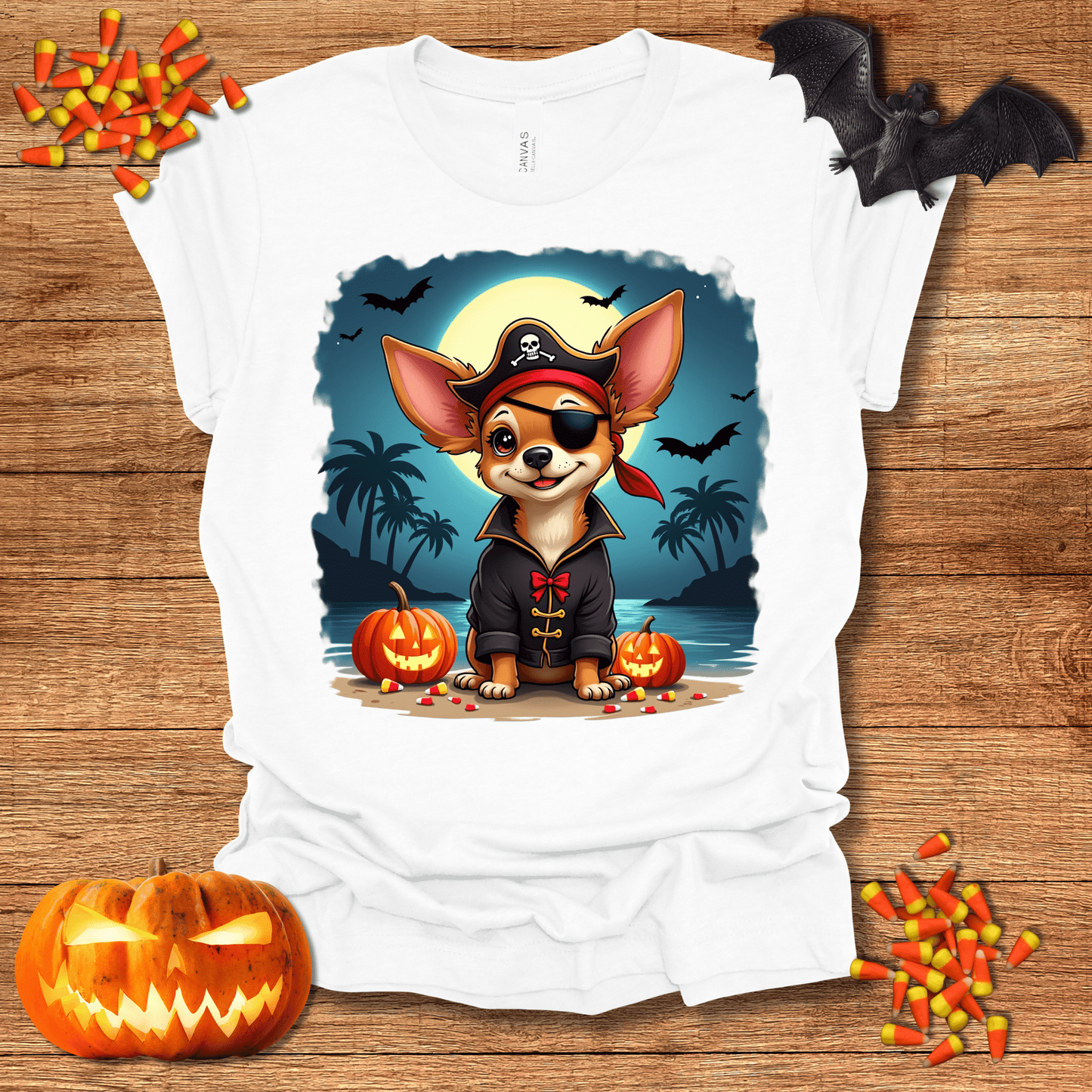 Printify T-Shirt 127_Chihuahua Pirate Halloween Unisex Jersey Short Sleeve Tee