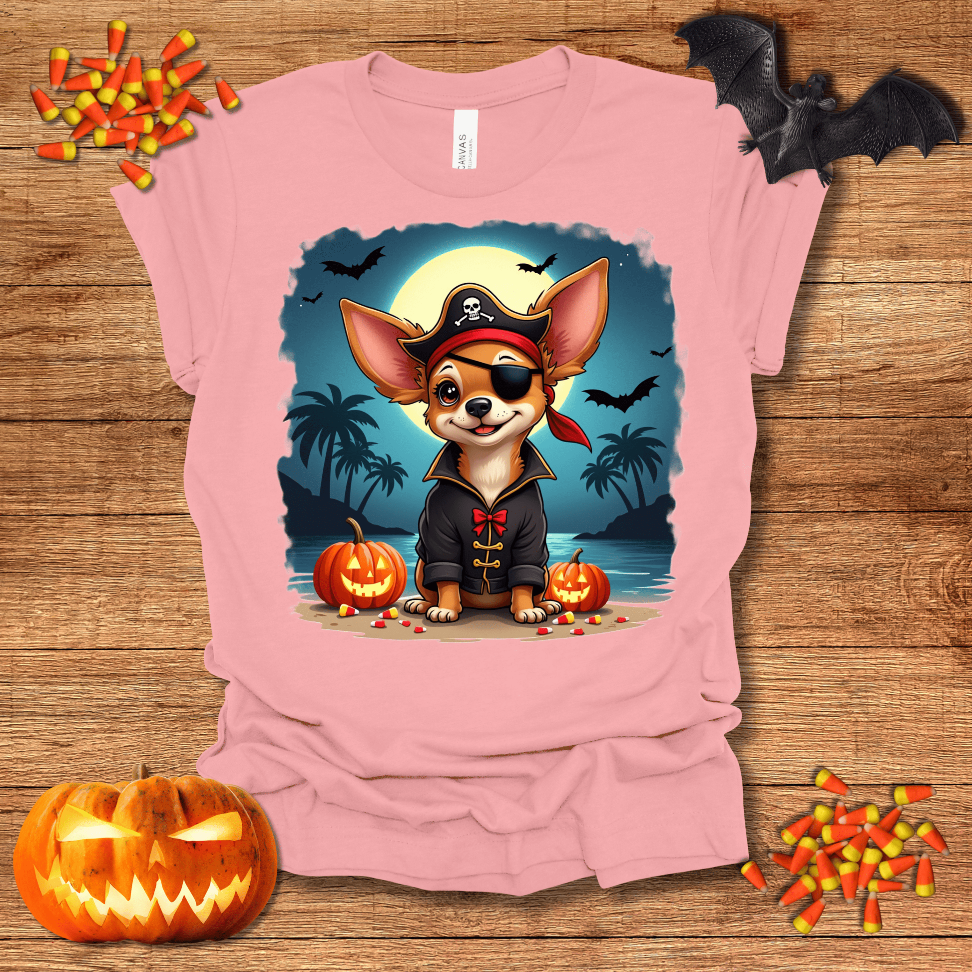 Printify T-Shirt 127_Chihuahua Pirate Halloween Unisex Jersey Short Sleeve Tee