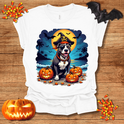 Printify T-Shirt 129_Pit Bull Pirate Halloween Unisex Jersey Short Sleeve Tee