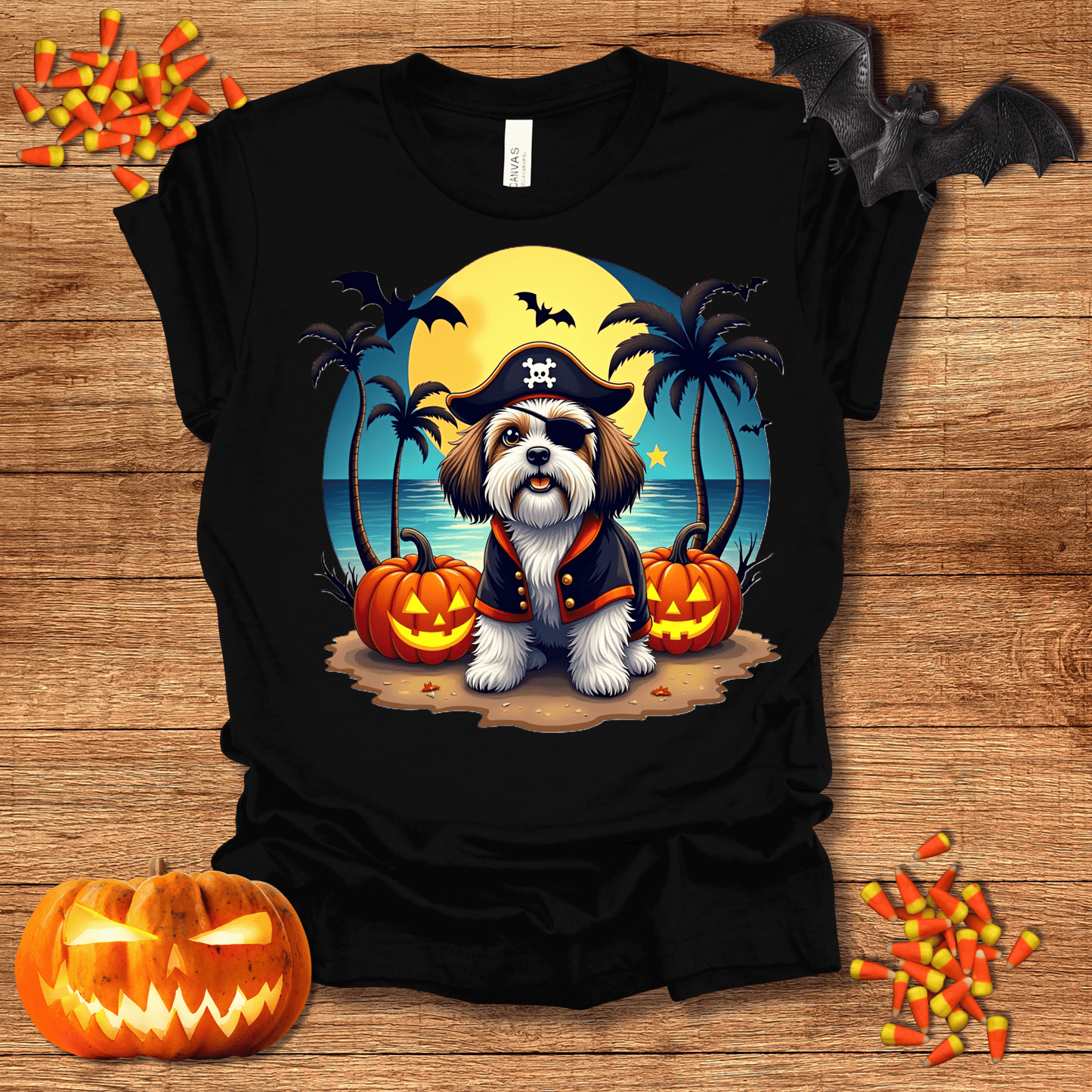 Printify T-Shirt 132_Shih Tzu Pirate Halloween Unisex Jersey Short Sleeve Tee