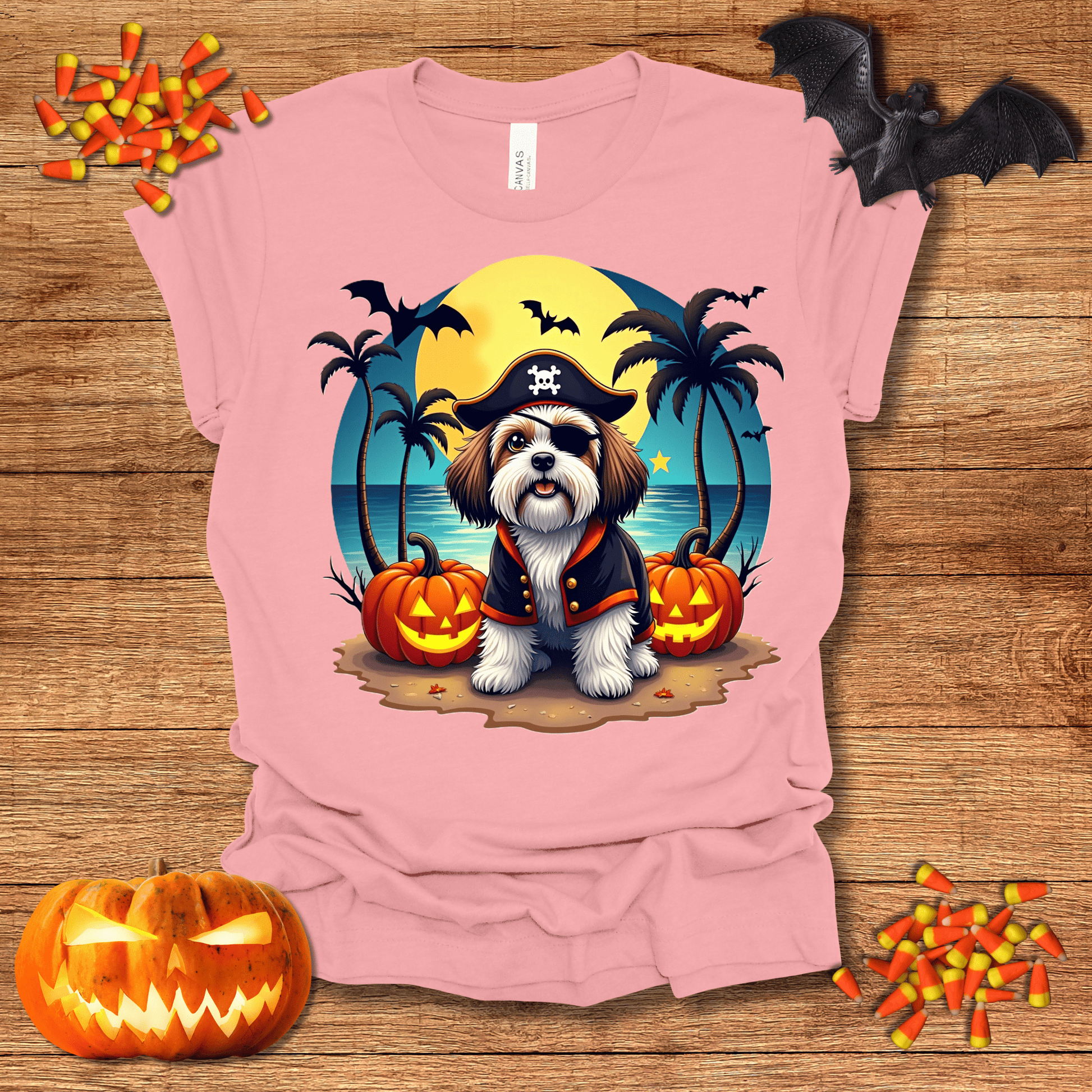 Printify T-Shirt 132_Shih Tzu Pirate Halloween Unisex Jersey Short Sleeve Tee