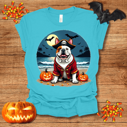 Printify T-Shirt 135_English Bulldog Pirate Halloween Unisex Jersey Short Sleeve Tee