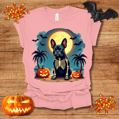 Printify T-Shirt 137_French Bulldog Skeleton Halloween Unisex Jersey Short Sleeve Tee