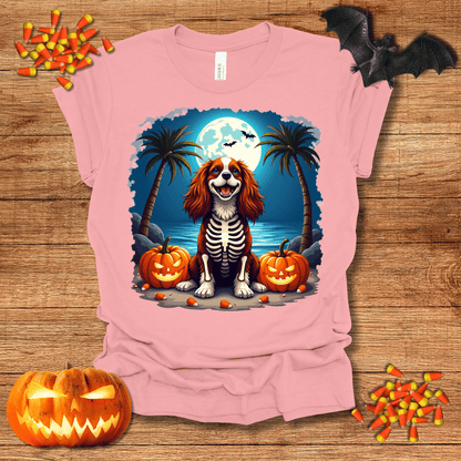 Printify T-Shirt 138_King Charles Spaniel Skeleton Halloween Unisex Jersey Short Sleeve Tee