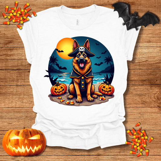 Printify T-Shirt 139_German Shepherd Pirate Halloween Unisex Jersey Short Sleeve Tee