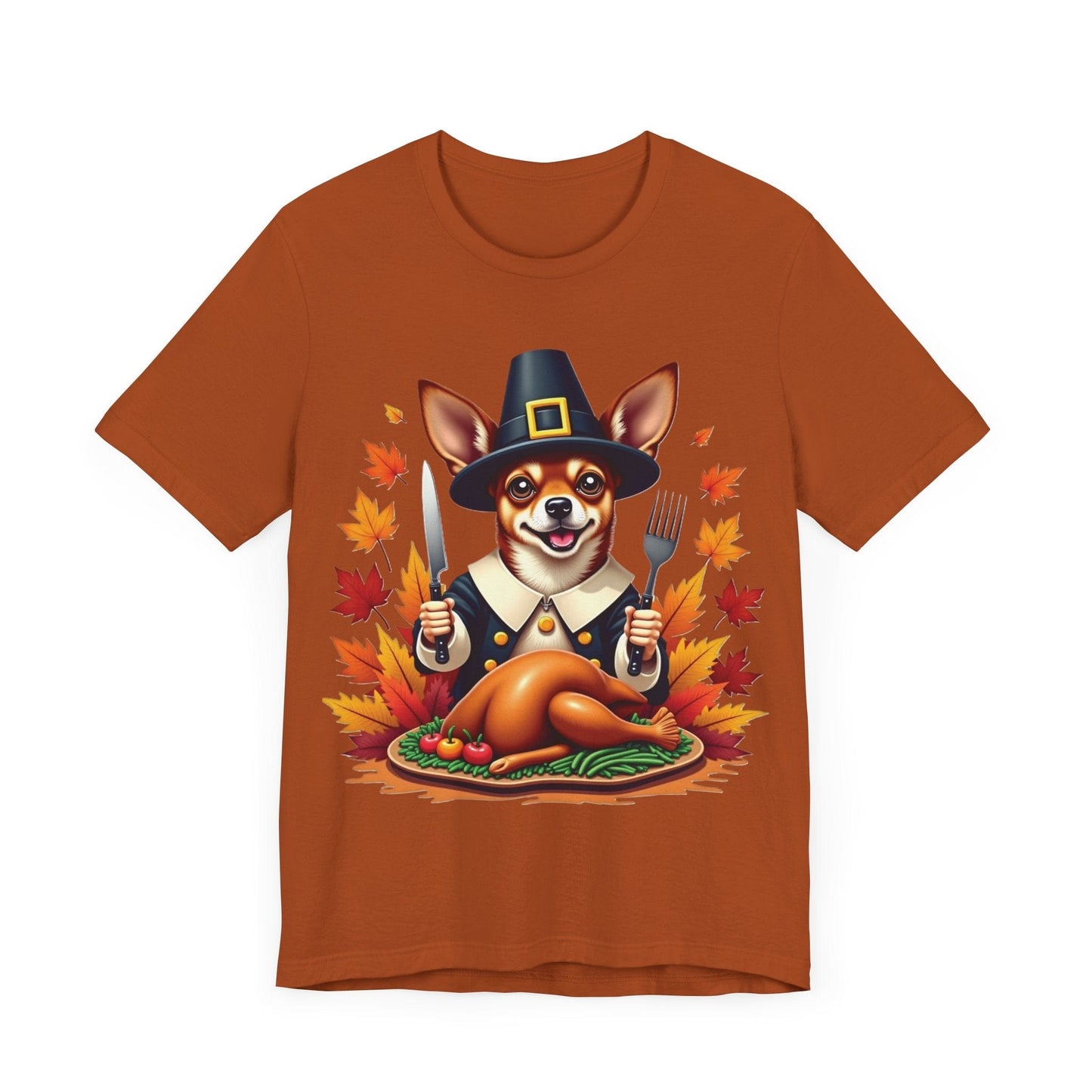 Printify T-Shirt 144_Thanksgiving Chihuahua Tee