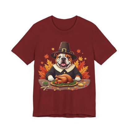 Printify T-Shirt 147_Thanksgiving English Bulldog Tee