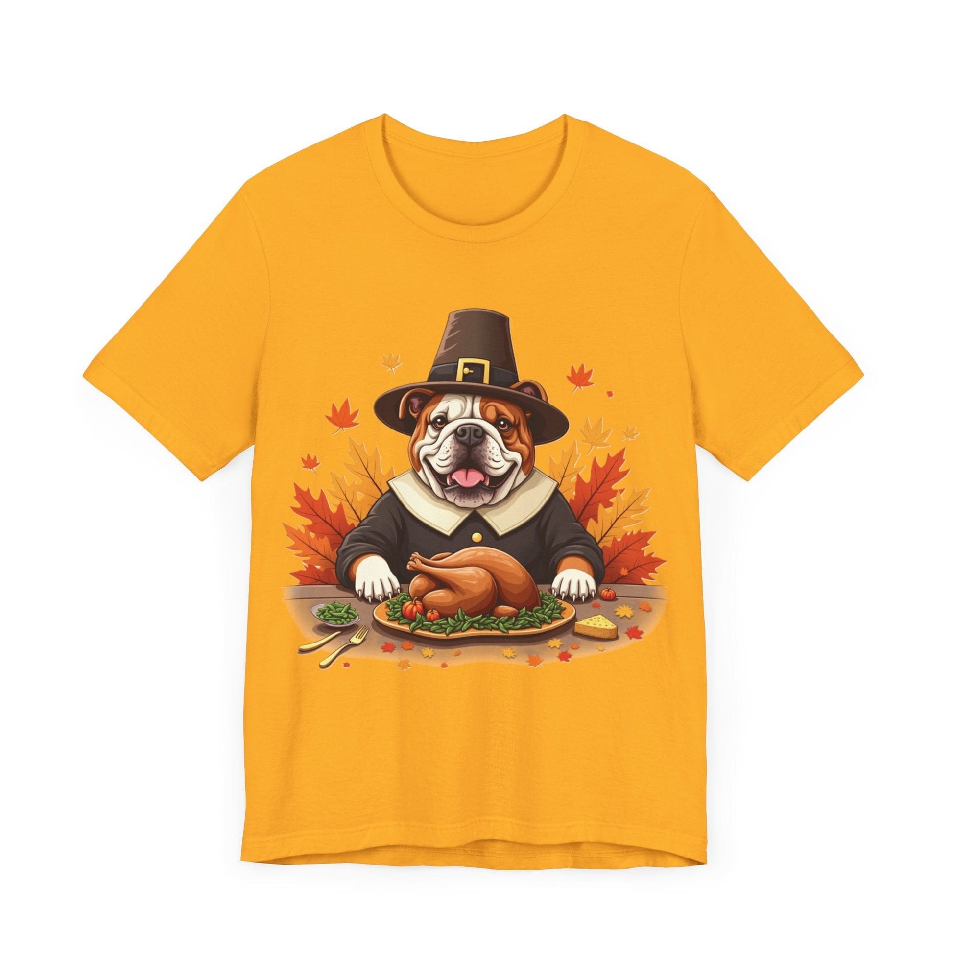 Printify T-Shirt 147_Thanksgiving English Bulldog Tee