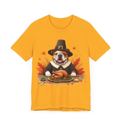 Printify T-Shirt 147_Thanksgiving English Bulldog Tee