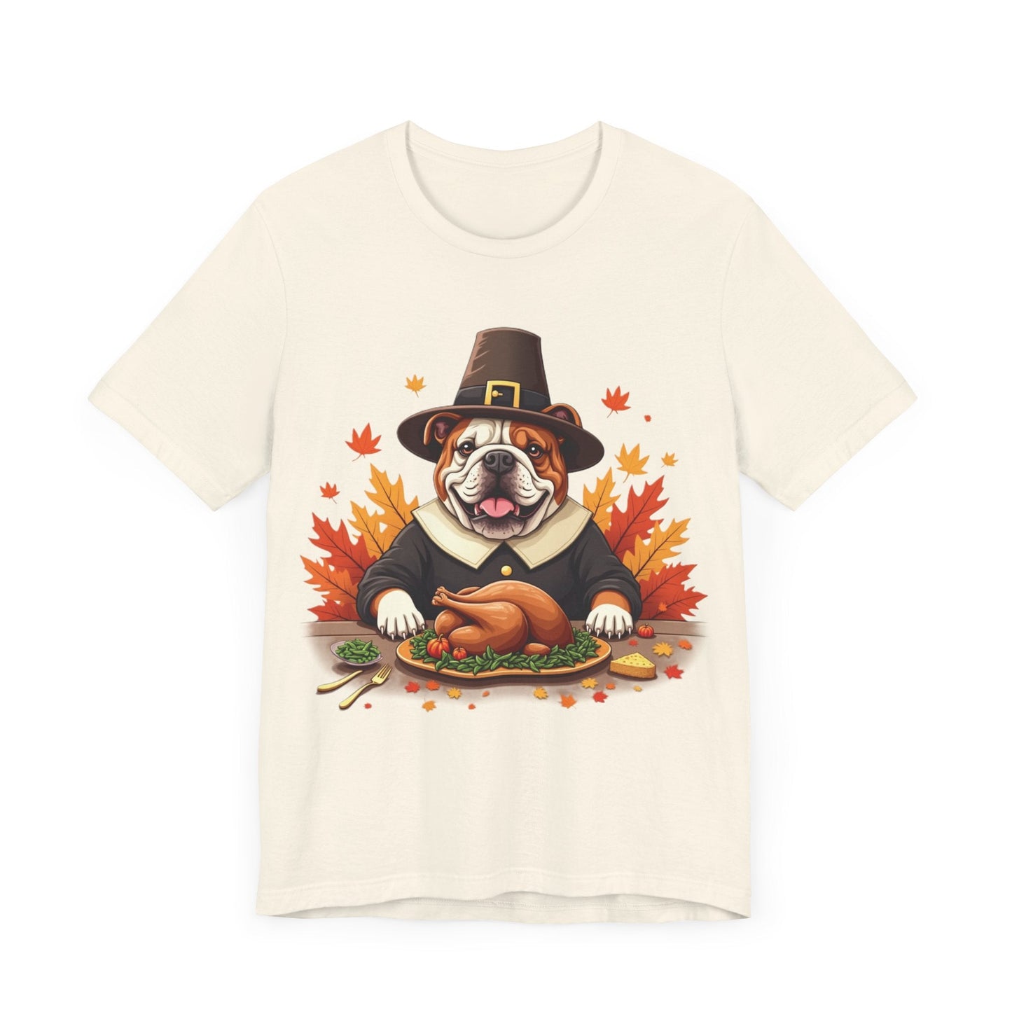 Printify T-Shirt 147_Thanksgiving English Bulldog Tee