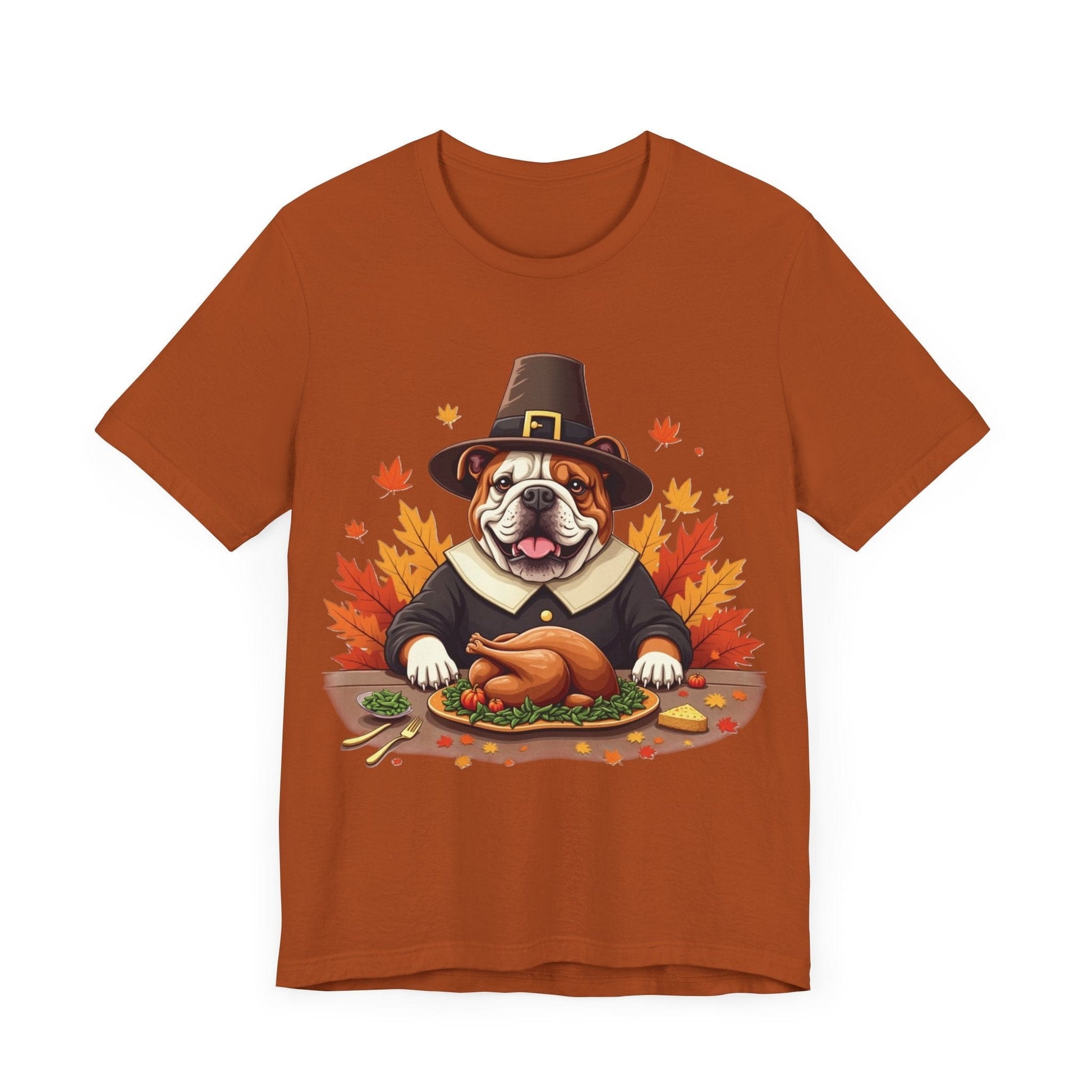 Printify T-Shirt 147_Thanksgiving English Bulldog Tee