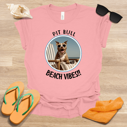 Printify T-Shirt 70_Pit Bull Beach Vibes Unisex Jersey Short Sleeve Tee