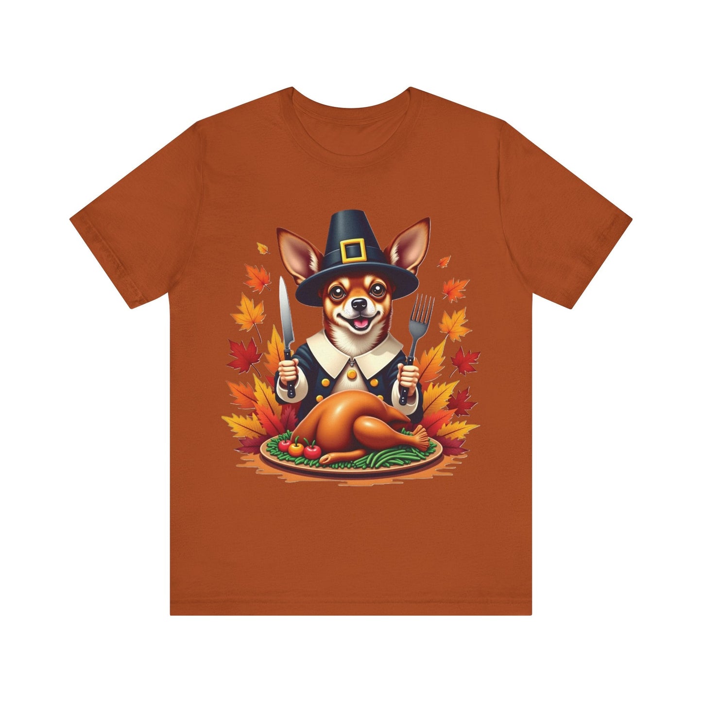 Printify T-Shirt Autumn / S 144_Thanksgiving Chihuahua Tee