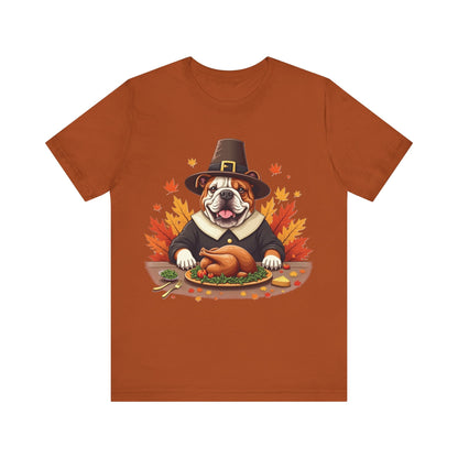 Printify T-Shirt Autumn / S 147_Thanksgiving English Bulldog Tee