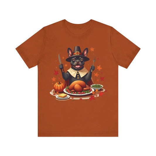 Printify T-Shirt Autumn / S 148_Thanksgiving French Bulldog Tee