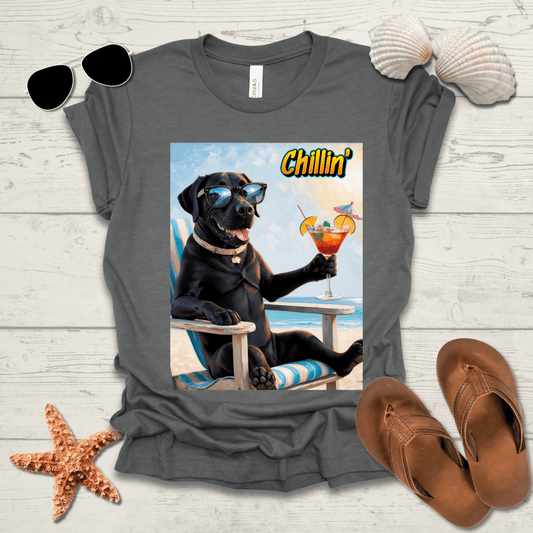 Printify T-Shirt Black Lab Chillin' Unisex Short Sleeve Tee