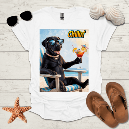 Printify T-Shirt Black Lab Chillin' Unisex Short Sleeve Tee