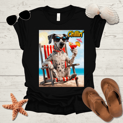 Printify T-Shirt Blue Tick Hound Chillin' Unisex Jersey Short Sleeve Tee