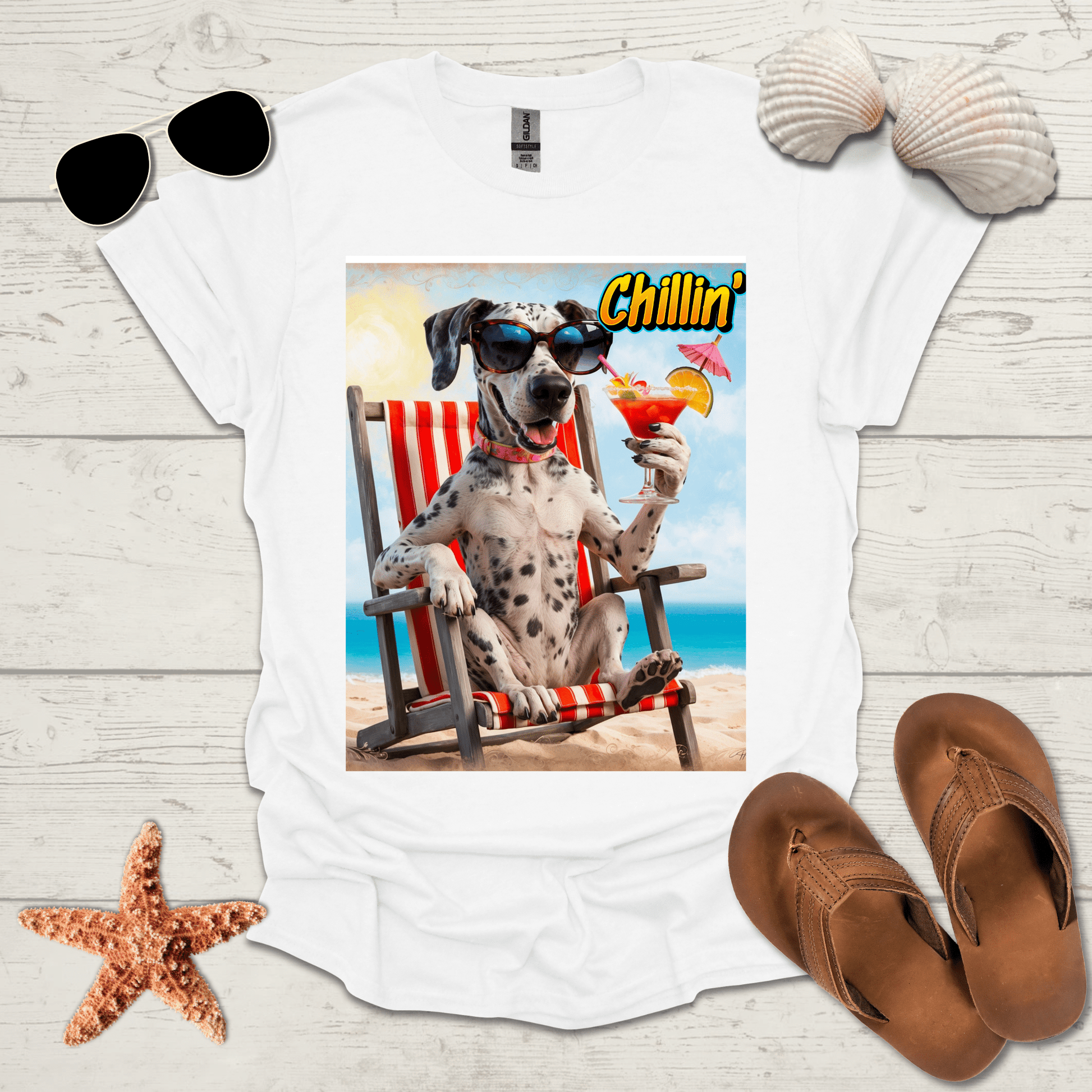 Printify T-Shirt Blue Tick Hound Chillin' Unisex Jersey Short Sleeve Tee