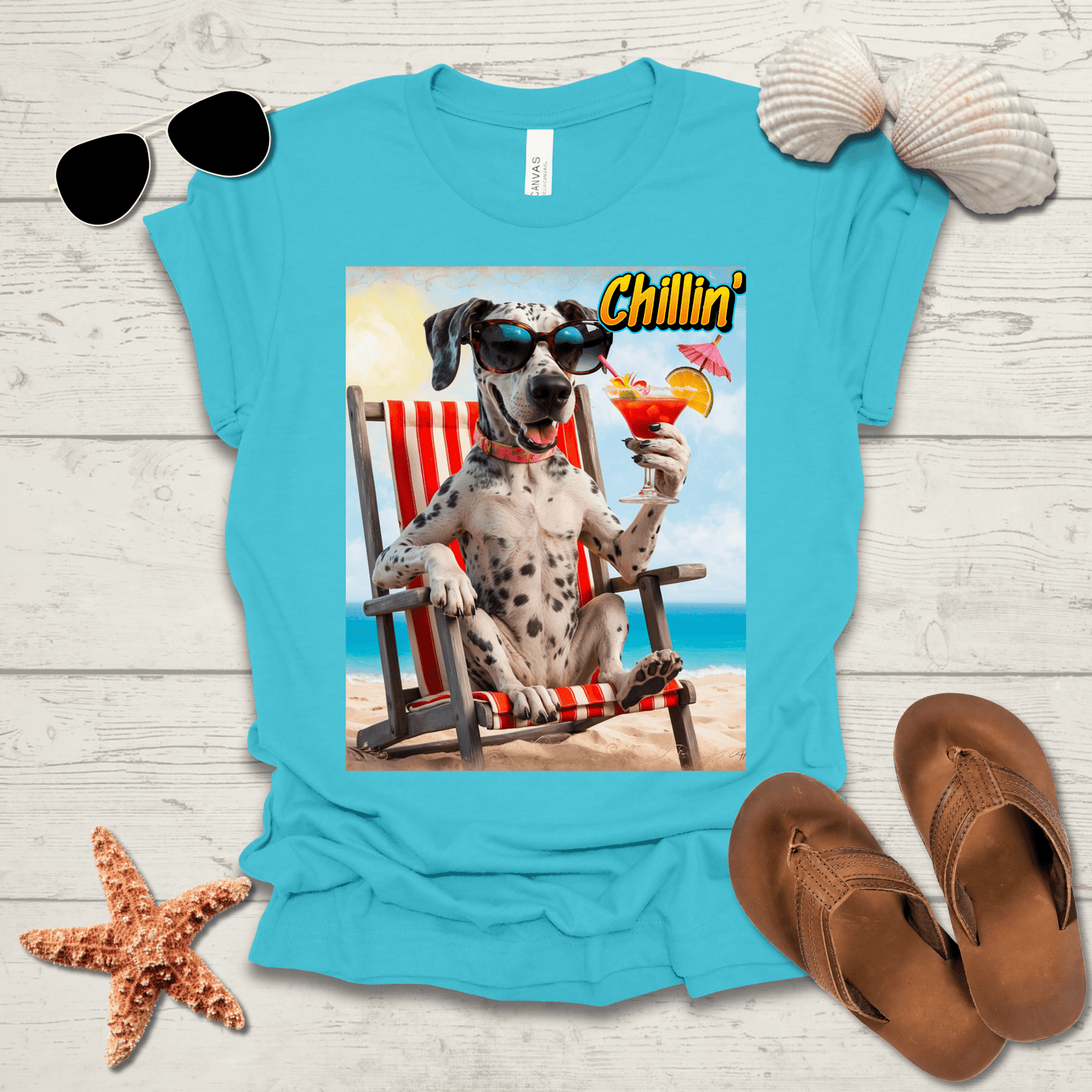 Printify T-Shirt Blue Tick Hound Chillin' Unisex Jersey Short Sleeve Tee