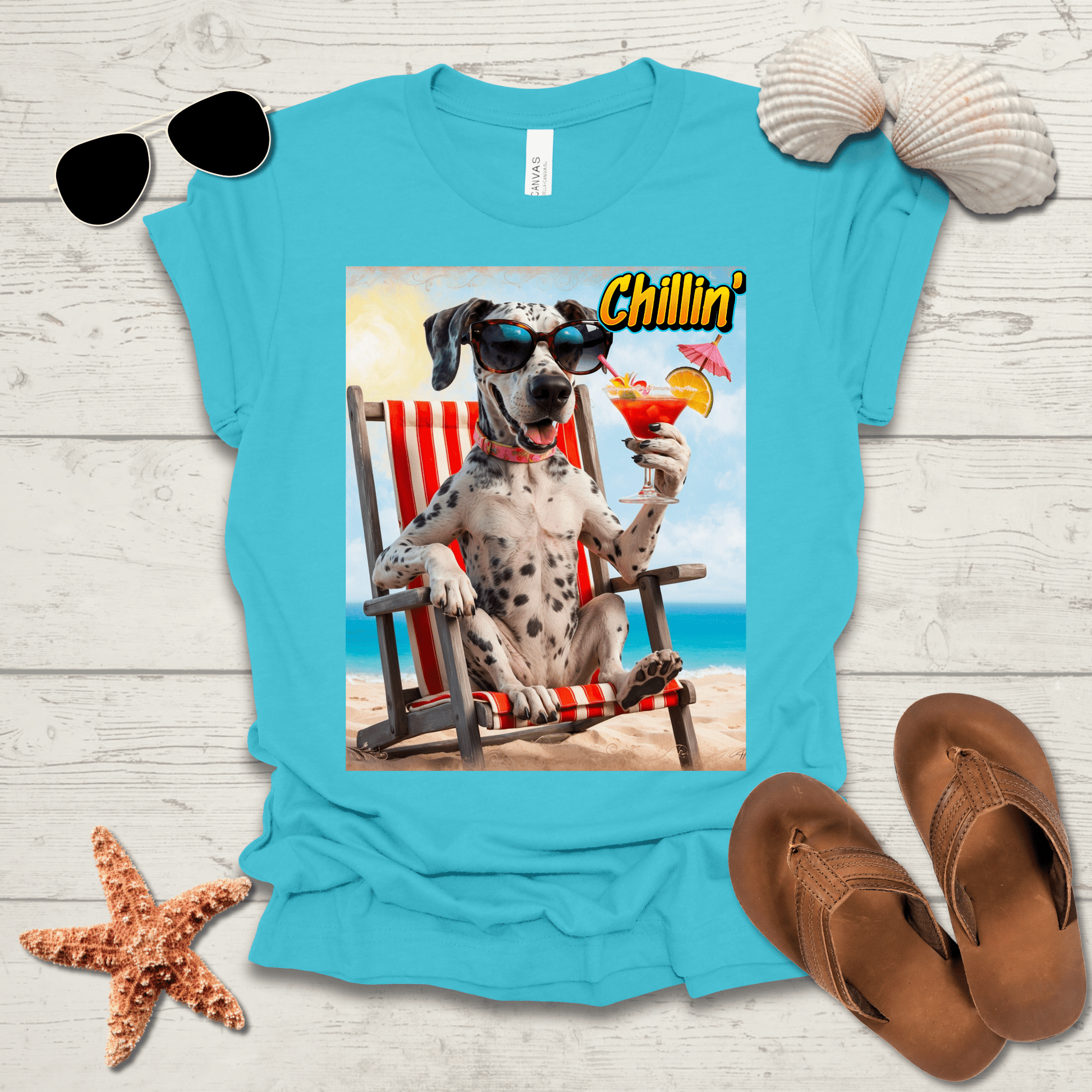 Printify T-Shirt Blue Tick Hound Chillin' Unisex Jersey Short Sleeve Tee