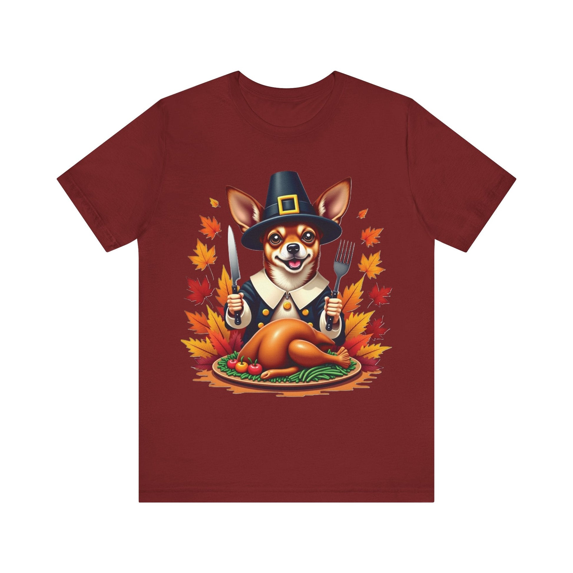 Printify T-Shirt Cardinal / S 144_Thanksgiving Chihuahua Tee