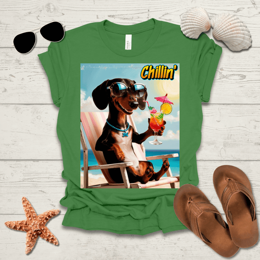 Printify T-Shirt Daschund Chillin' Unisex Short Sleeve Tee