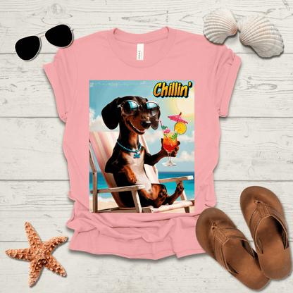 Printify T-Shirt Daschund Chillin' Unisex Short Sleeve Tee