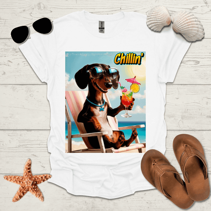 Printify T-Shirt Daschund Chillin' Unisex Short Sleeve Tee