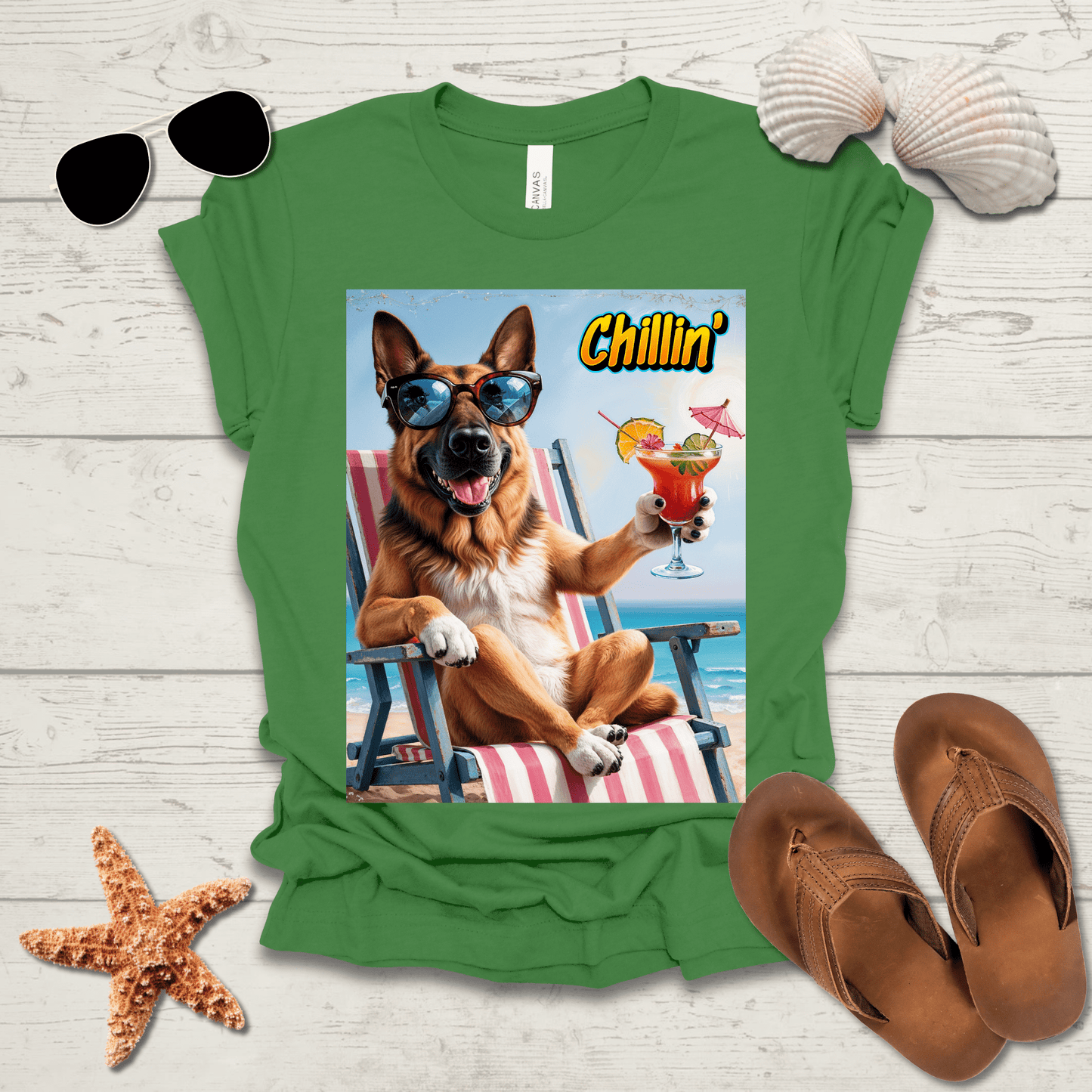 Printify T-Shirt German Shepherd Chillin' Unisex Short Sleeve Tee