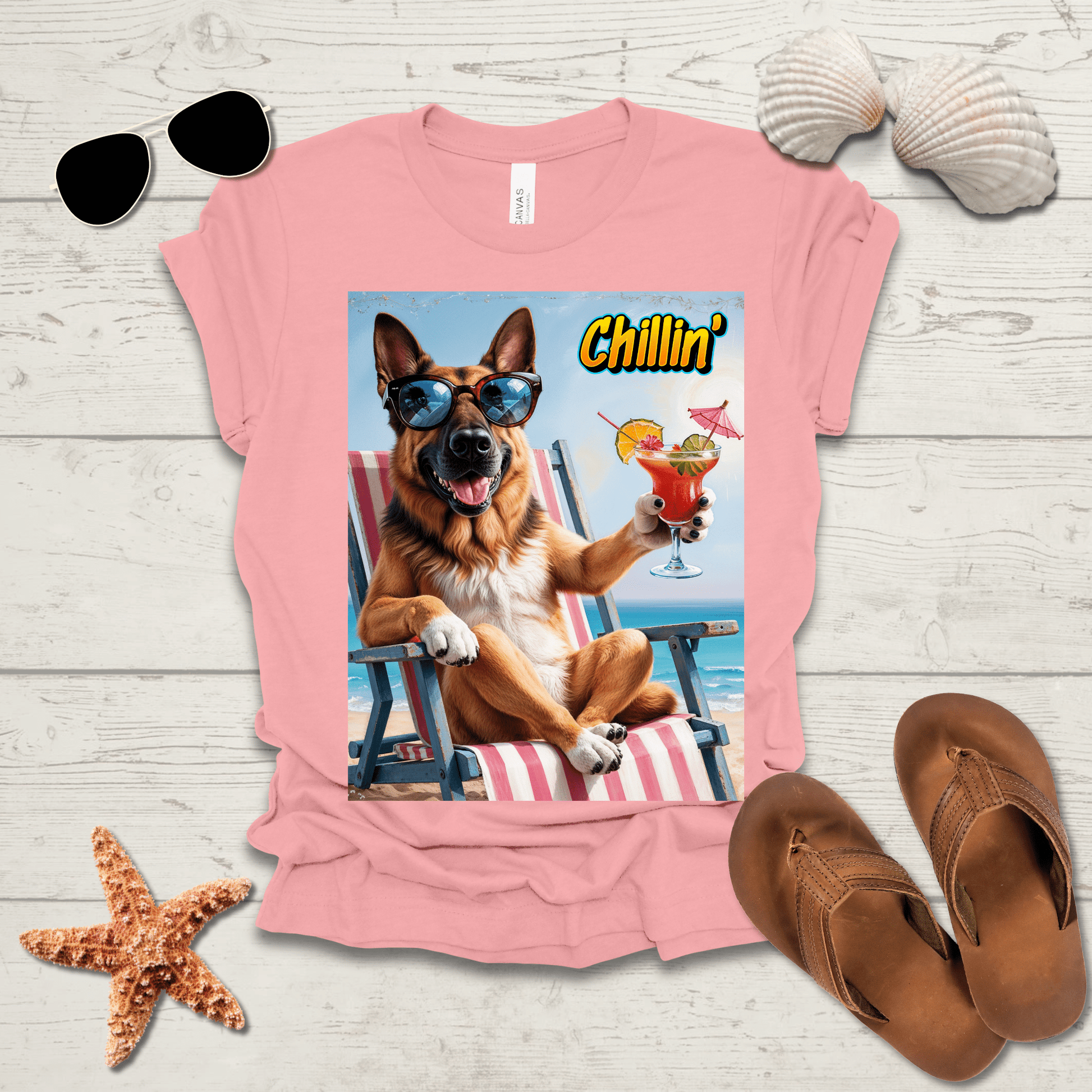 Printify T-Shirt German Shepherd Chillin' Unisex Short Sleeve Tee