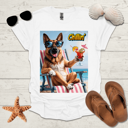 Printify T-Shirt German Shepherd Chillin' Unisex Short Sleeve Tee