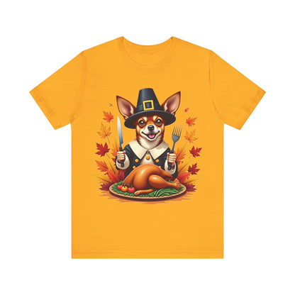 Printify T-Shirt Gold / S 144_Thanksgiving Chihuahua Tee