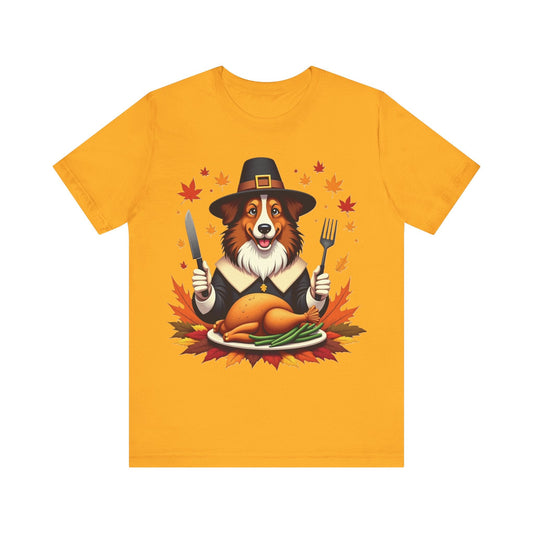 Printify T-Shirt Gold / S 145_Thanksgiving Collie Tee