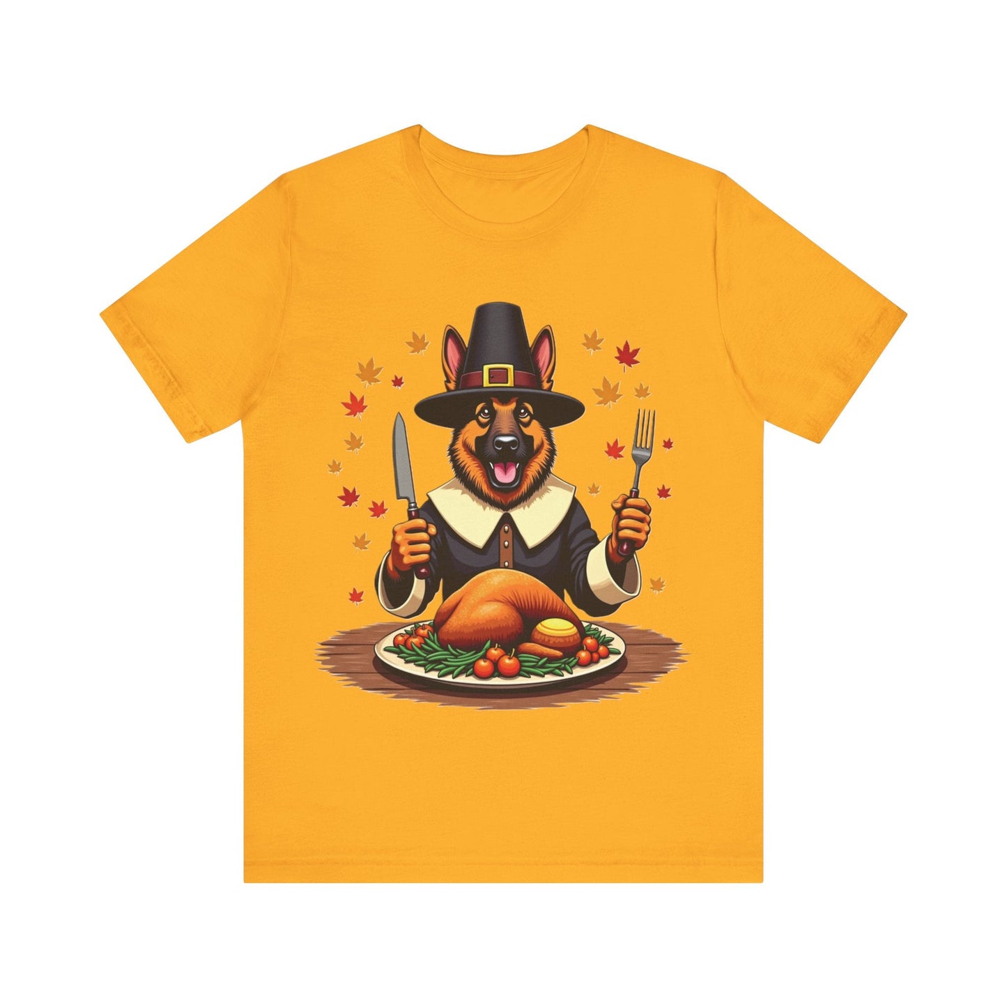 Printify T-Shirt Gold / S 150_Thanksgiving German Shepherd Tee