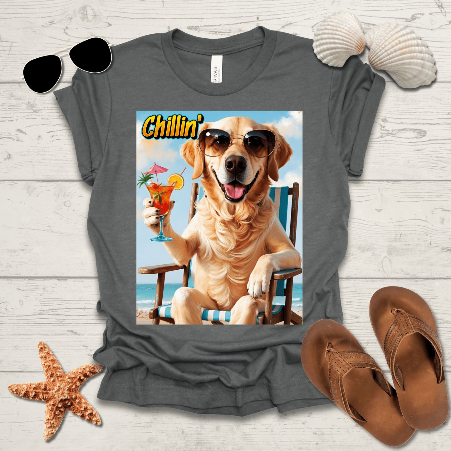 Printify T-Shirt Golden Retriever Chillin' Unisex Jersey Short Sleeve Tee