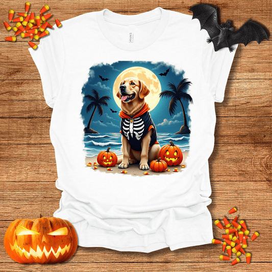 Printify T-Shirt Golden Retriever Skeleton Halloween Unisex Jersey Short Sleeve Tee