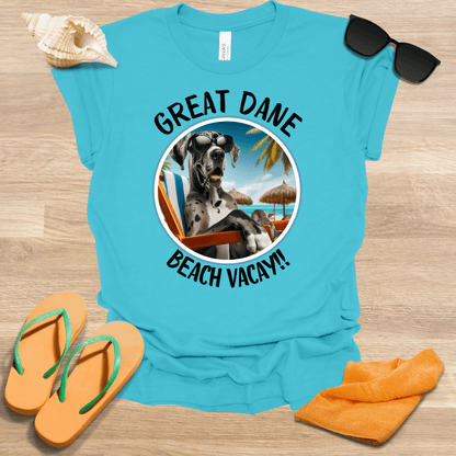 Printify T-Shirt Great Dane Beach Vaycay Unisex Jersey Short Sleeve Tee