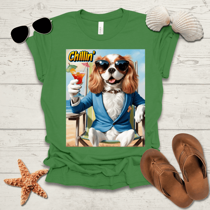 Printify T-Shirt King Charles Spaniel Chillin' Unisex Short Sleeve Tee