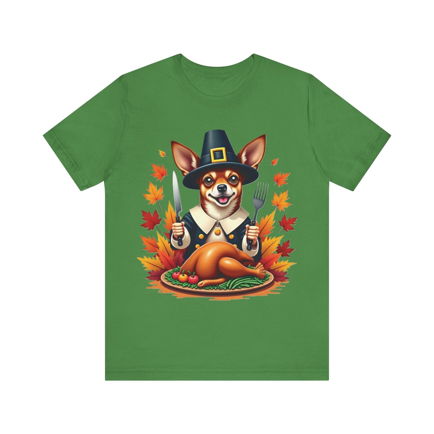 Printify T-Shirt Leaf / S 144_Thanksgiving Chihuahua Tee