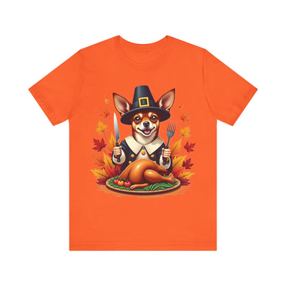 Printify T-Shirt Orange / S 144_Thanksgiving Chihuahua Tee