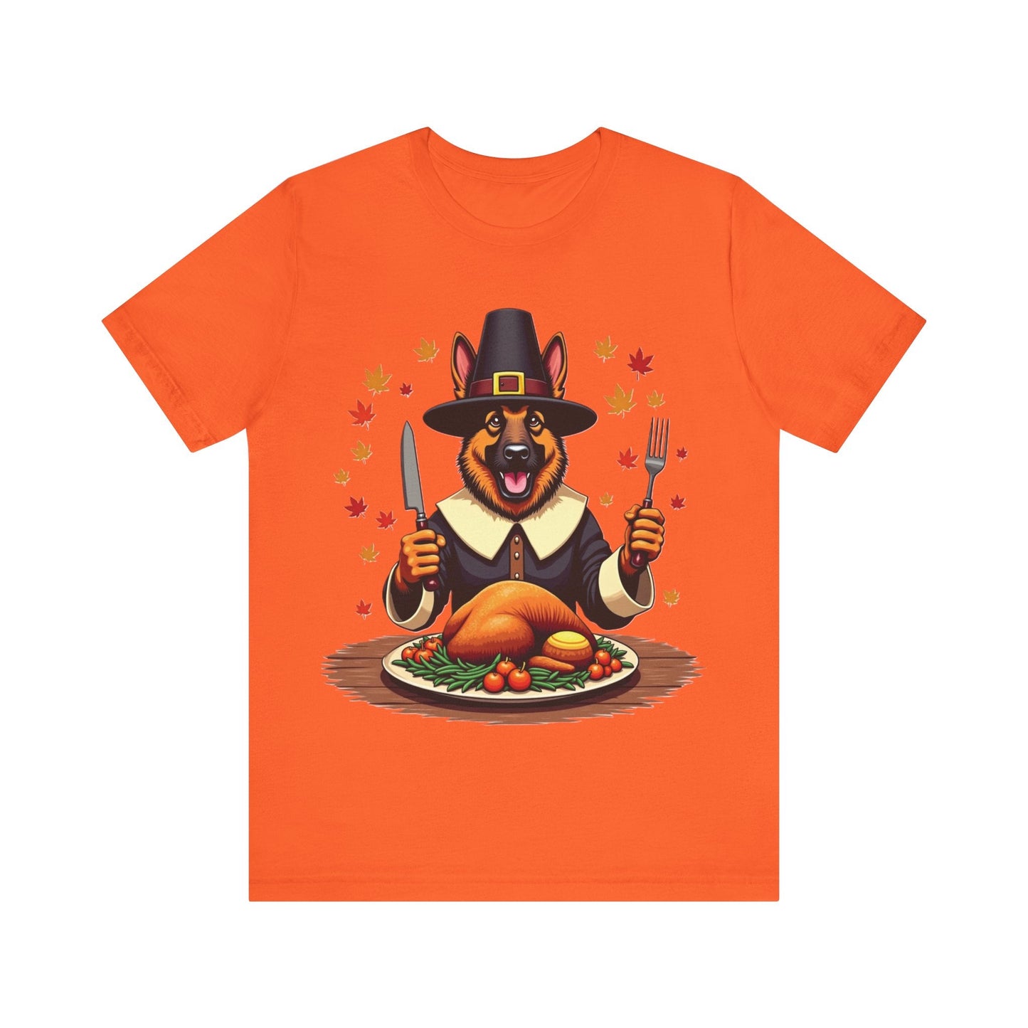 Printify T-Shirt Orange / S 150_Thanksgiving German Shepherd Tee