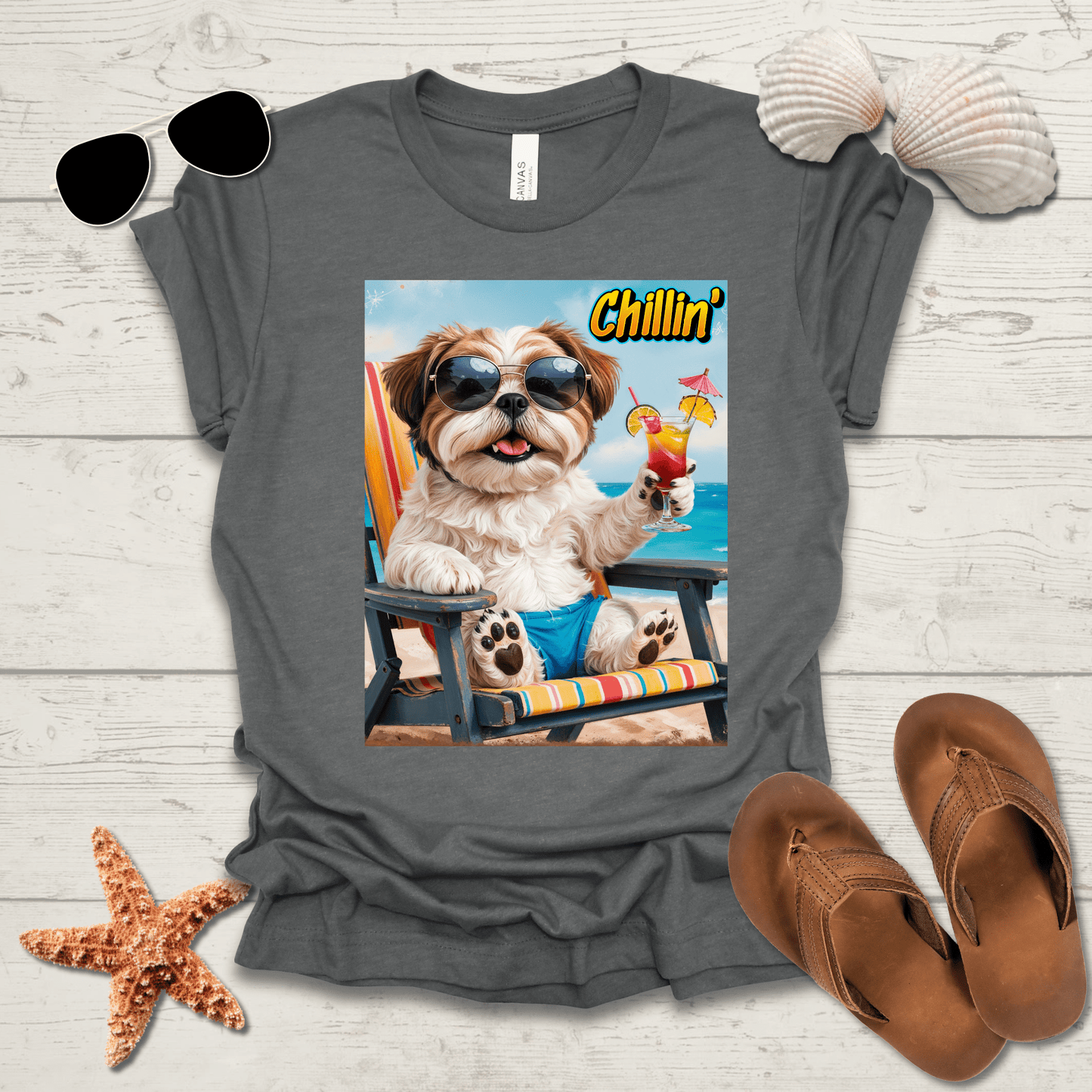 Printify T-Shirt Shih Tzu Chillin' Unisex Jersey Short Sleeve Tee