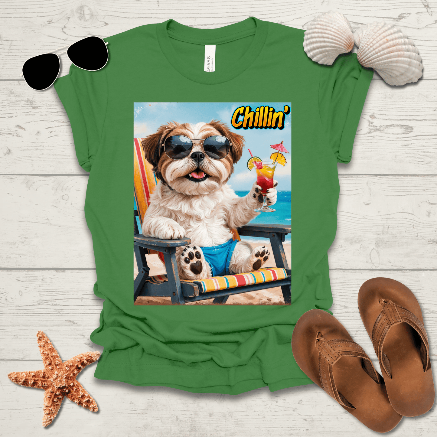 Printify T-Shirt Shih Tzu Chillin' Unisex Jersey Short Sleeve Tee