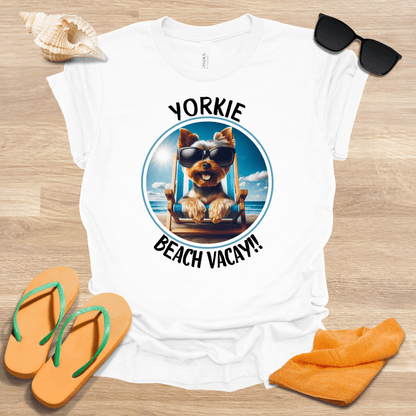 Printify T-Shirt Yorkie Vaycay Unisex Jersey Short Sleeve Tee